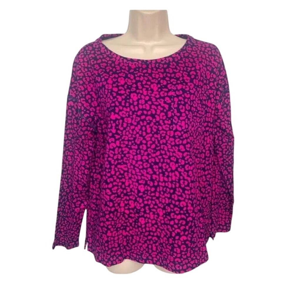 NWOT Joules Long Sleeve‎ Marina One Pocket Tee Navy/Pink Sz 6